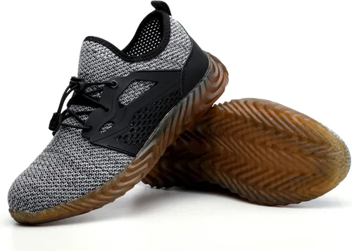 Miniatura 22 de SUADEX Zapatos deportivos con punta de acero para hombres y mujeres, indestructibles, ligeros, cómodos, antideslizantes, puntera compuesta