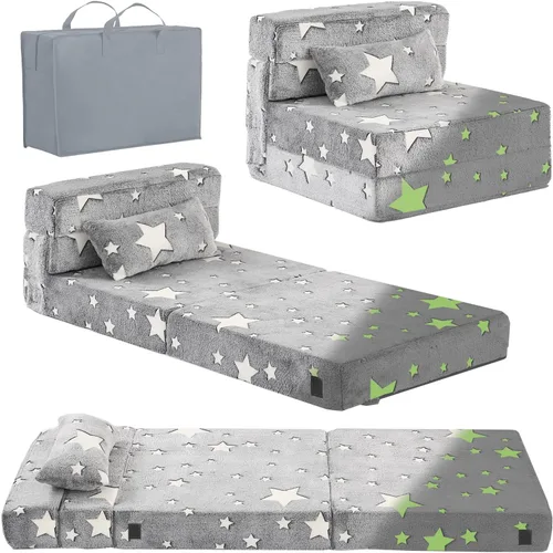 Miniatura 15 de Tiita Colchón de Piso Plegable para Sofá Cama para Niños, Colchoneta de Siesta de Piso Plegable Lavable para Niños Pequeños, Sofá Futón Plegable