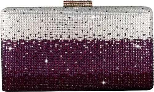 Boutique De FGG Elegantes bolsos de noche de cristal para mujer, caja de fiesta formal, embrague, boda, diamantes de imitación, bolso de novia