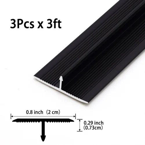 Miniatura 2 de Gaahing Tira de transición de suelo de aluminio en T, moldura en T para tablones de pisos laminados, transición de piso de vinilo, transición