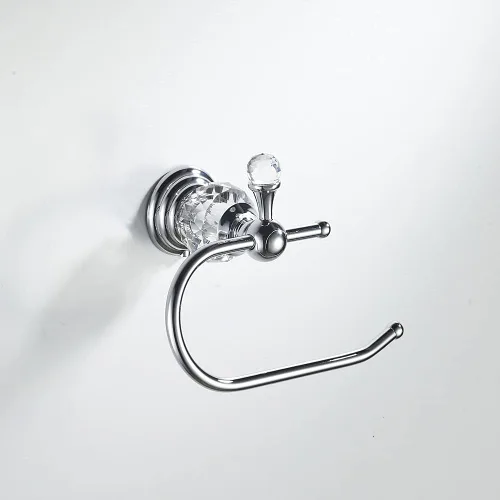 Miniatura 5 de WOLIBEER Accesorios de baño de cristal, cromo de 24 pulgadas, juego de toallero de latón pulido, soporte de papel higiénico para toalla, anillo