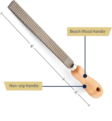 Miniatura 4 de Kings County Tools Raspa plana para carpintería de 8 pulgadas Material de acero de alta calidad Duradero y duradero Mango de madera de haya