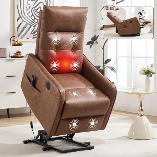Miniatura 14 de Recliner Chair, Swivel Fabric Massage Rocker Recliner Chair for Adults, Manual Nursery Chair Glider Recliner with Massage and Heat for Living Room