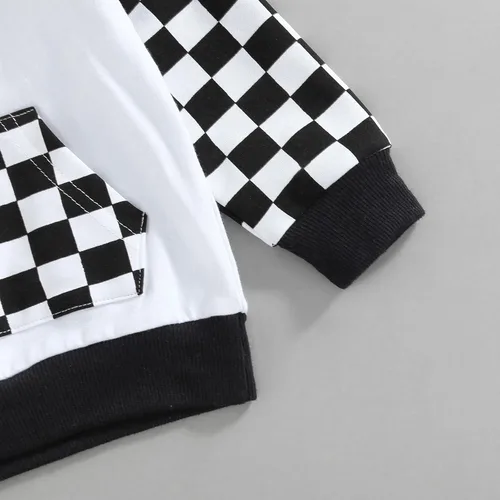 Miniatura 5 de Conjunto de 2 piezas de ropa de otoño e invierno con capucha a cuadros para niños y niñas