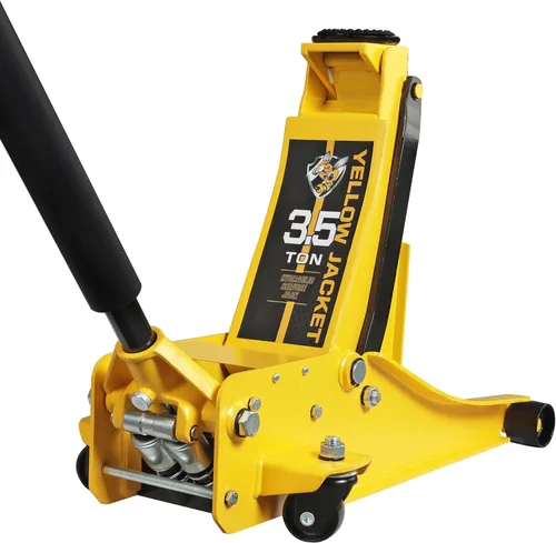 Miniatura 12 de YELLOW JACKET Gato hidráulico de piso de perfil bajo para carro de 2.5 toneladas con bomba de elevación de pistón único, capacidad de 5500 libras