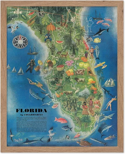 Miniatura 38 de Poster Master Póster retro de viaje con mapa monumental vintage de Florencia, arte italiano, gran regalo para hombres, mujeres, amantes