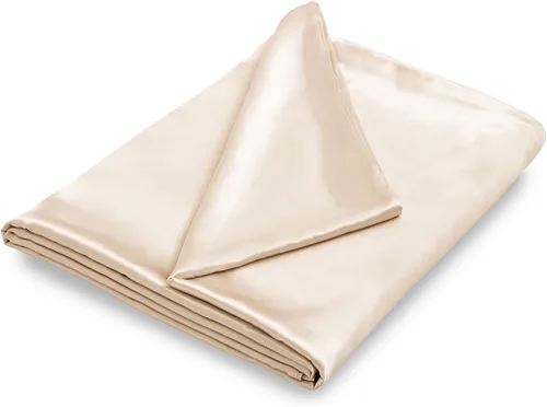 Miniatura 6 de NSGZ Funda de edredón de 48 x 72 pulgadas para manta con peso, funda de manta de satén con peso extraíble y sedosa con 8 lazos y cierre seguro
