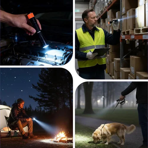 Miniatura 7 de KunHe Linterna LED recargable portátil de 180 lúmenes, paquete de 2 unidades, luz de bolsillo impermeable, modo único, fácil de usar con clip