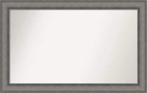 Miniatura 535 de Amanti Art Espejo de pared personalizado no biselado (24.5 x 24.5 pulgadas), marco gris marrón alta, varios tamaños personalizados, espejo de baño
