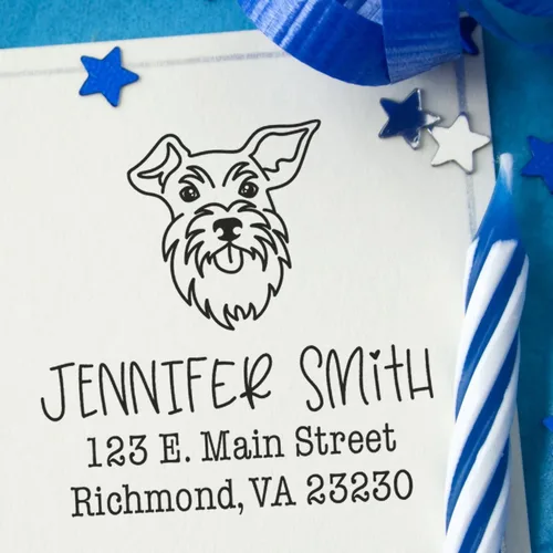 Miniatura 87 de Sello de dirección personalizado Basset Hound – Sello personalizable con nombre y dirección para sobres, ideal para amantes de los perros
