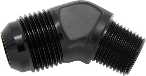 Miniatura 48 de Adaptador de tubo de manguera de combustible de aluminio recto 16AN acampanado a 3/4" NPT macho Unión de rosca negro