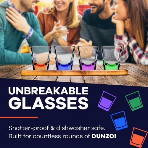 Miniatura 4 de SWOOC DUNZO - Versión hidratante del clásico juego de cartas con 4 vasos irrompibles - Dibuja dos, salta, invierte, consigue loco - Divertido juego