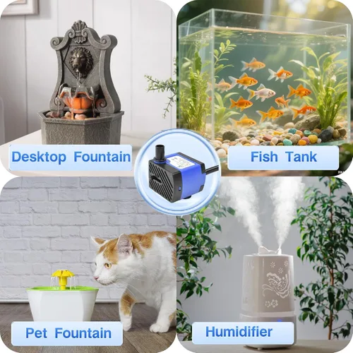 Miniatura 7 de CONQUERALL Cambiador de agua ultra silencioso 3W de la bomba sumergible 47GPH del estanque para las características pequeñas del agua 47gph-3W