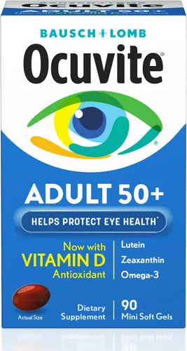 Miniatura 3 de Ocuvite Adultos Más de 50 Vitaminas y Suplementos Minerales para la Salud Ocular con Luteína, Zeaxantina y Omega-3, 90 geles blandos (paquete de 2)