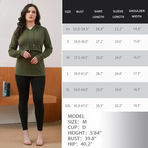 Miniatura 14 de GINKANA Sudadera con capucha para mujer, manga larga, lactancia materna, ropa casual