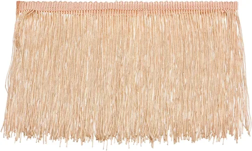 Miniatura 41 de Uxcell 10 yardas y 4 pulgadas beige con flecos de cadeneta - poliéster, estilo bohemio para múltiples ocasiones