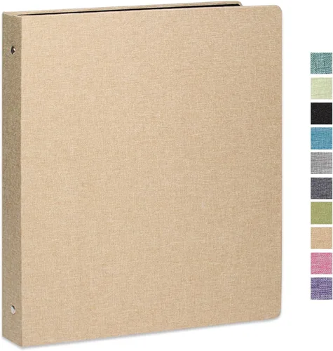 Miniatura 10 de Carpeta de tres anillos con portapapeles, cubierta de lino, carpeta de 1 pulgada para papel de 8.5 x 11 pulgadas, 2 bolsillos interiores de papel