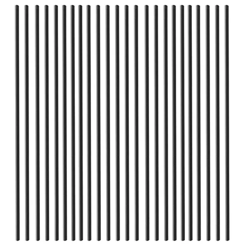Paquete de 24 barras redondas de plástico negro, 1/4 de pulgada de diámetro, 12 pulgadas de longitud (POM) barras de polioximetileno, grado de