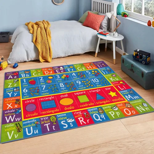 Miniatura 14 de KC CUBS, tapete para piso, área de aprendizaje educativo, juegos, ABC, alfabeto, animales, para niños y la recámara y sala de juegos de niños.