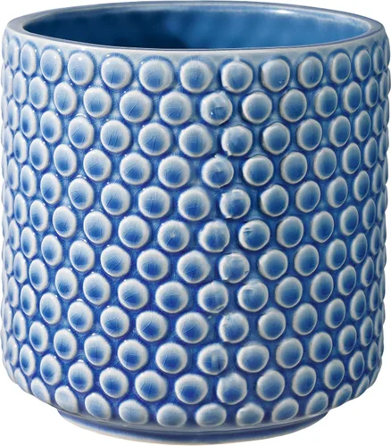 Miniatura 11 de Bloomingville Maceta de cerámica – Maceta negra de 5 pulgadas con lunares – Maceta moderna de cerámica con esmalte agrietado – Sin agujeros