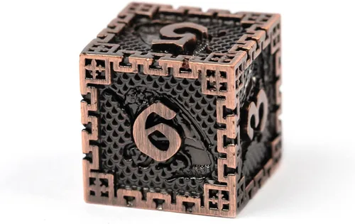 Miniatura 2 de UDIXI Juego de dados de metal de 7 troqueles, juego de dados poliédricos DND para juegos de rol y otros juegos de mesa (cobre antiguo)
