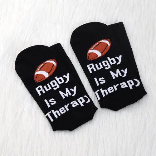 Miniatura 2 de PXTIDY 2 pares de calcetines para amantes del rugby - Calcetines novedosos para fanáticos del rugby