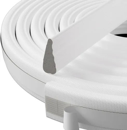 Tira de sellado de puerta, tira de sellado de espuma para ventana en forma de cuña de 118 pulgadas, insonorización, tira de cinta aislante de Blanco