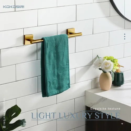 Miniatura 7 de KOKOSIRI Barra de Toalla de Mano para Baño, Soporte de Toalla para Baño y Cocina, Anillo de Toalla de 12 Pulgadas, Acero Inoxidable Cepillado Dorado