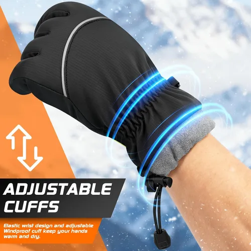 Miniatura 5 de Guantes de invierno impermeables, pantalla táctil térmica, clima frío, esquí, nieve, guantes cálidos a prueba de viento para ciclismo, correr