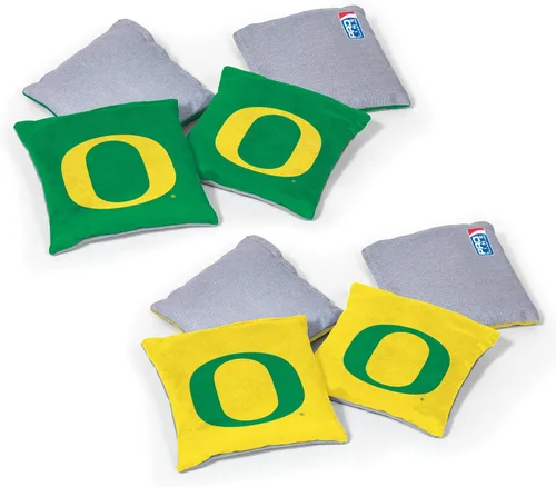 Miniatura 19 de Wild Sports - Puf de doble cara NCAA College de 8 unidades, bolsas de lanzamiento prémium para juego de cornhole, ideal para portones traseros