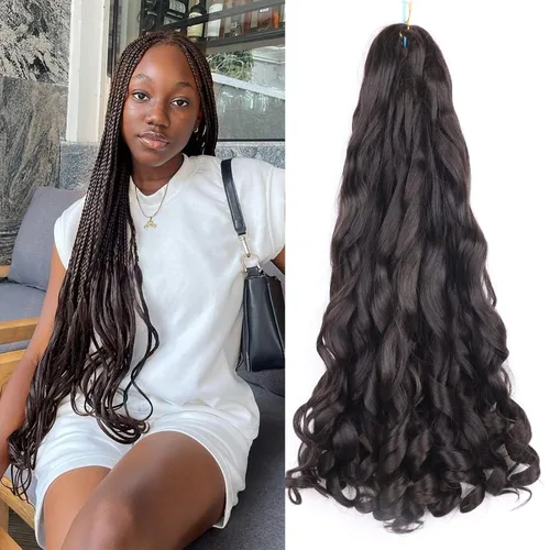 Miniatura 11 de Cabello rizado francés trenzado de 10 pulgadas, color 4, cabello rizado preestirado, 8 paquetes de trenzas de ganchillo de rizo francés para trenzas