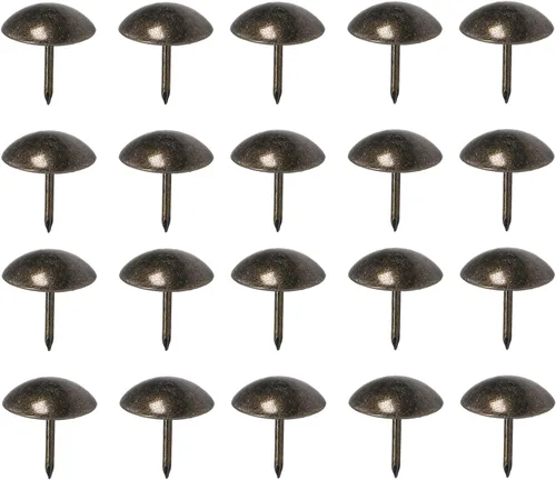 Miniatura 18 de MroMax 120 tachuelas de clavos para tapicería de 0.47 pulgadas de diámetro, hierro de estilo vintage, de metal, redondos, de 0.67 pulgadas de altura
