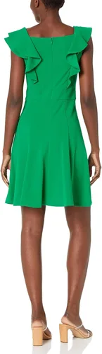 Miniatura 2 de DKNY Vestido acampanado y manga con volantes dobles para mujer