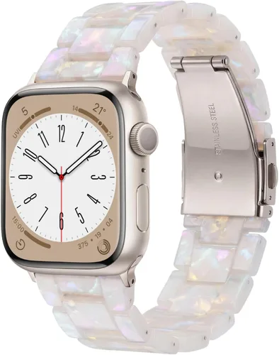Miniatura 30 de V-MORO - Correas de resina compatibles con Apple Watch Series 11/10/9/8/7 y SE/6/5/4/3/2/1/SE3 de 1.49, 1.57, 1.61, 1.65 pulgadas, correa ligera