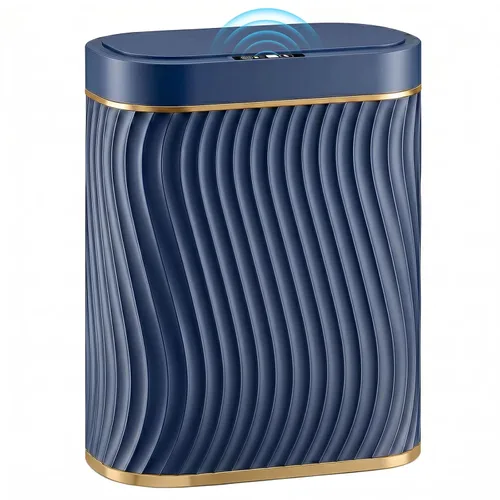 Miniatura 16 de Ogikey Cubo de basura pequeño para baño con tapa automática sin contacto, bote de basura inteligente de 2.6 galones, contenedor de basura estrecho e