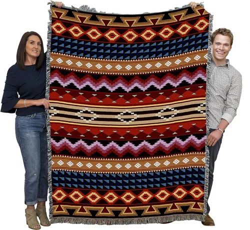 Miniatura 25 de Pure Country Weavers Antelope Ridge Earth - Manta inspirada en los nativos americanos del suroeste, manta de tapiz de regalo tejida de algodón
