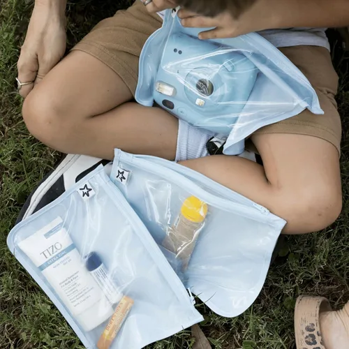 Miniatura 3 de Tiny Twinkle Diaper Bag Organizing Pouches 3 Pack Mess-Proof Clear Front Travel Organizer Bags&TSA Approved Toiletry Bag Set for Baby and Mom Azul