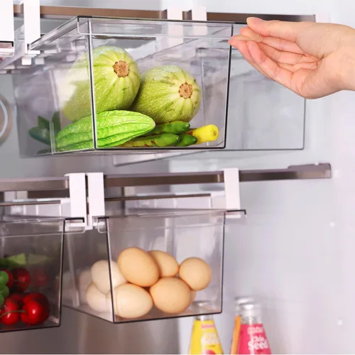 Yatmung Paquete de 2 Organizadores de Cajón Deli Extra Grandes para Refrigerador Extraíble - Organizador de Cajón de Refrigerador y Contenedores de