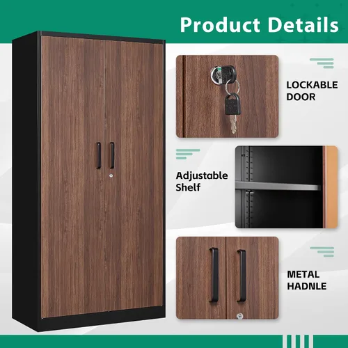 Miniatura 6 de Letaya Gabinetes de Almacenamiento de Metal, Casilleros para Empleados de 72'', Armario de Acero con Puerta con Cerradura para Oficina, Hogar, Dorado