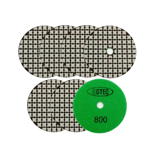 Miniatura 36 de BGTEC Juego de almohadillas de pulido de diamante seco de 4 pulgadas, kit de 8 almohadillas de grano 400 para granito, mármol, piedra de cuarzo