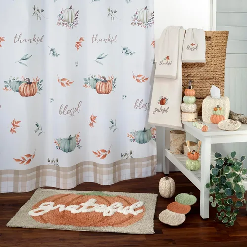 Miniatura 2 de Avanti Linens - Papelera decorativa, decoración de baño inspirada en otoño (colección Grateful Patch)