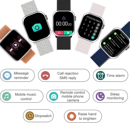Miniatura 6 de Reloj inteligente para hombres y mujeres para teléfonos Android iOS compatible con iPhone, pantalla táctil completa rastreador de fitness con Negro