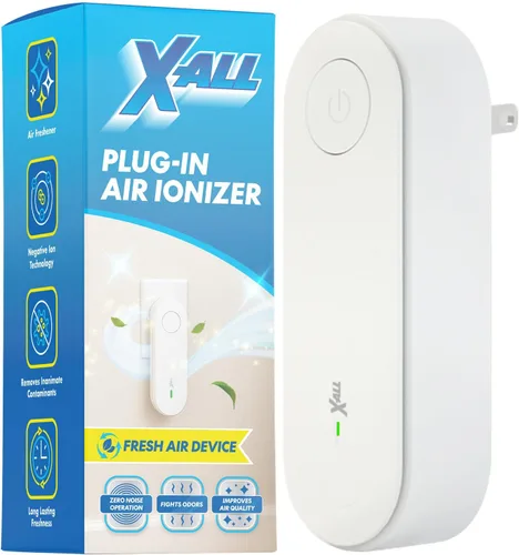 X-All Ionizador de aire - Ionizador enchufable para dormitorio, hogar, oficina, refresca el aire de mascotas, cocina, basura y humo