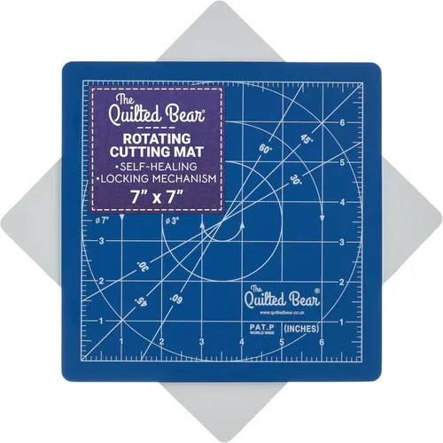 Miniatura 8 de The Quilted Bear Alfombrilla de Corte Giratoria de 18" x 18" - Tabla de Corte Autorreparable con Bloqueo y Rotación para Costura, Tela y Acolchado