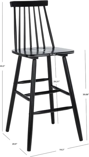 Miniatura 3 de Safavieh Home Collection Beaufort - Taburete de bar (30 pulgadas, 2 unidades), color negro