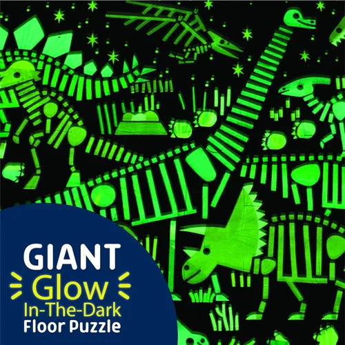 Miniatura 2 de Chuckle & Roar Rompecabezas de piso jumbo de dinosaurio – 50 piezas, 24 x 36 pulgadas, edades de 4 a 6 años – Rompecabezas para niños que brilla