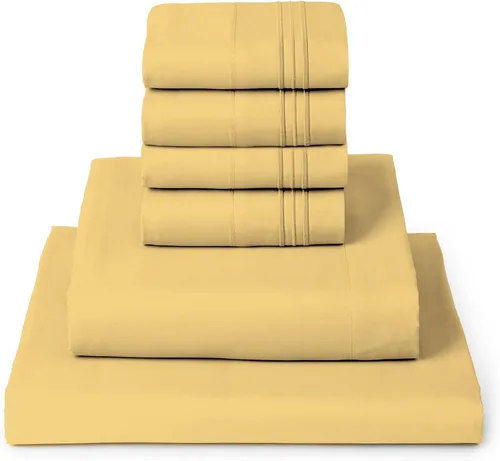 Miniatura 43 de Mellanni Juego de Sábanas Split King - Colección Icónica de 7 Piezas para Ropa de Cama, (Incluye 4 Fundas de Almohada), Bolsillo Profundo de 16 1394
