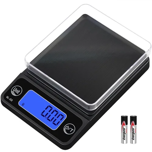 Báscula digital de bolsillo de 3.53 oz 0.00 oz de alta precisión con bandeja, báscula portátil de mini gramos para café, especias, moneda de oro, 5