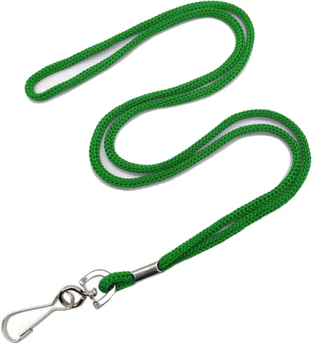 Miniatura 13 de HOSL Cordones de nailon negro, paquete de 100 cordones a granel para tarjetas de identificación de oficina con gancho giratorio