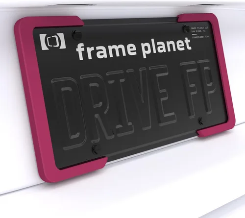 Marco de placa de matrícula. Diseño flexible de 2 piezas de Frame Planet. 1 paquete. Reducción de ruido, antiarañazos, resistente a la intemperie,